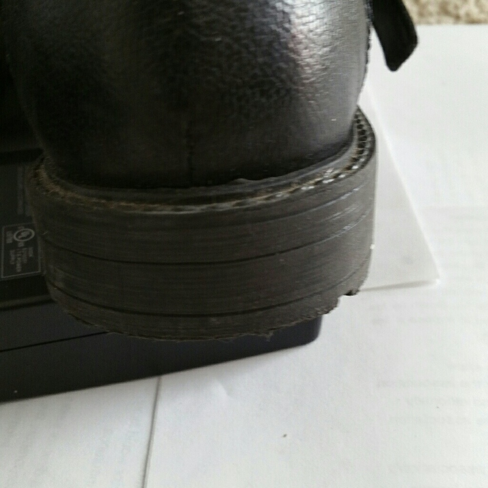 ZARA black leather moto boots - Picture 6 of 8